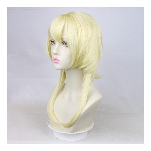 Genshin Impact Traveler Lumine Cosplay Peluca Corto Pelo