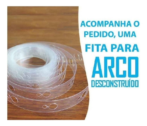 Kit Arco Desconstruído Branco E Prata + Bubble, Fita E Bomba