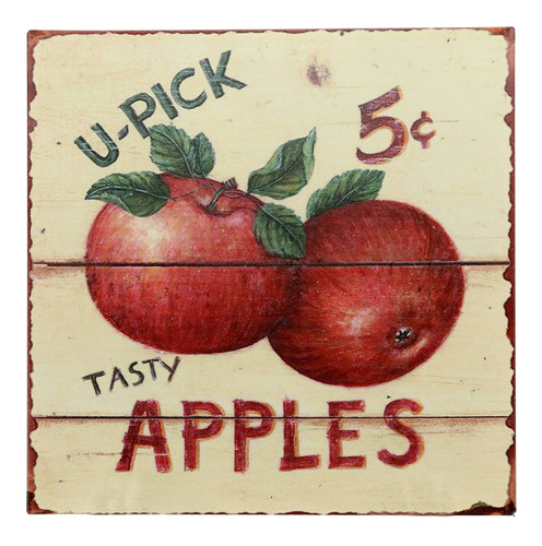 Barnyard Designs 'tasty Manzana 5 Cents' Retro Vintage