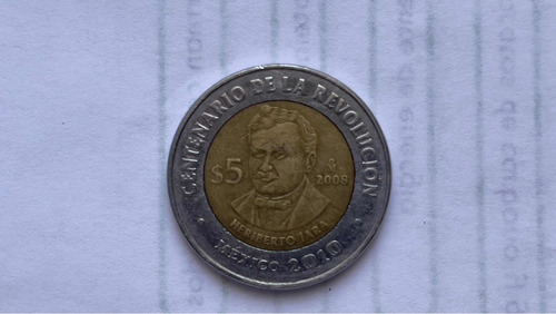 Moneda Mexica Valor 5 Pesos