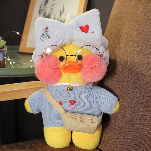 Lalafanfan Duck Game 30cm Amarelo Pelúcia Com Acessórios