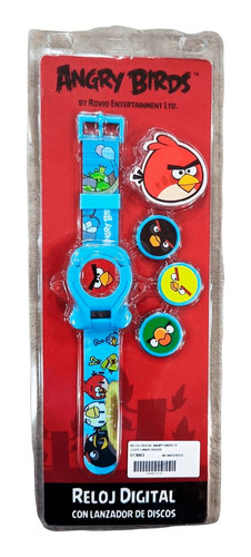 Reloj Digital Angry Birds Con Lanzador De Discos