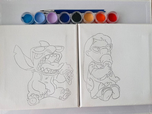 Lienzos Para Pintar A Lilo Y Stitch Pintura Incluida