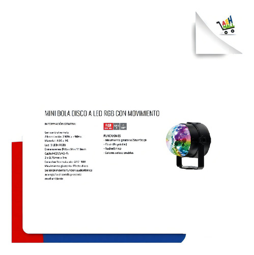 Bola Disco Led Rgb Mini Giratoria Audioritmica 220v