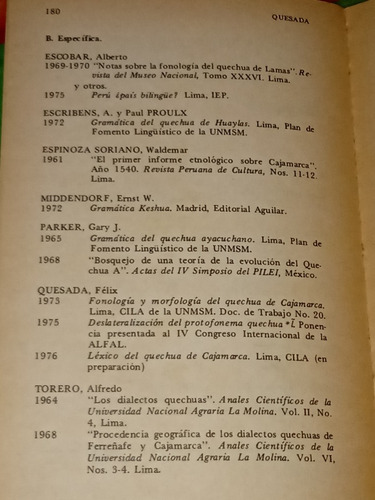 Gramatica Quechua Cajamarca Cañaris (Usado)