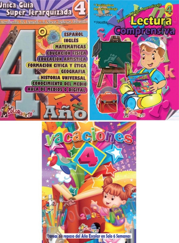 Guías Escolares Para Primaria 4año - 3 Libros 