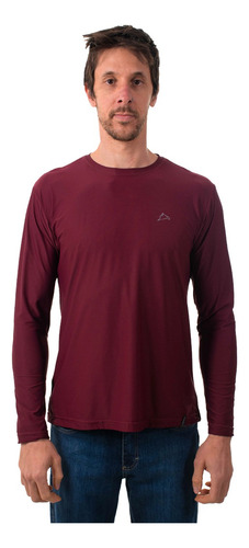 Camiseta Dry Cool Uf50+ Ml Masculina Vinho - Conquista