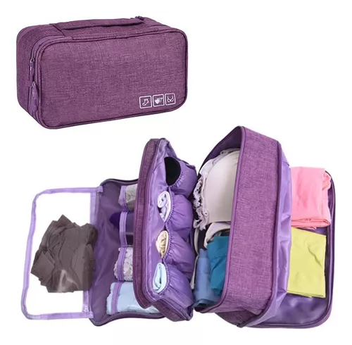 Baúl de almacenamiento Shineluck Genérica Travel Underwear Storage Bag  Sutiã Storage Bag Underwear Storage Bag de poliéster cor púrpura