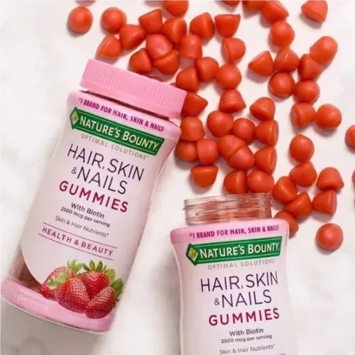 Gomitas para el cabello, la piel y las uñas, Fresa, 140 gomitas