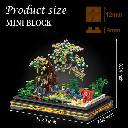 Mini Juego De Construcción De Bonsái De Árbol De Sakura, Col