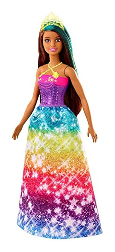 Barbie Muñeca Princesa Dreamtopia, 30 Cm, Morena Con Racha D