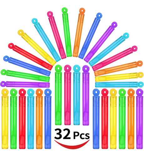 32 Piezas De 8 Colores Mini Varitas De Burbujas Surtido De