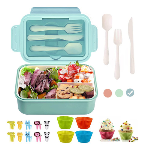 Mujuze Lonchera Bento Para Niñosy Adulto Caja Tenedor Taza P