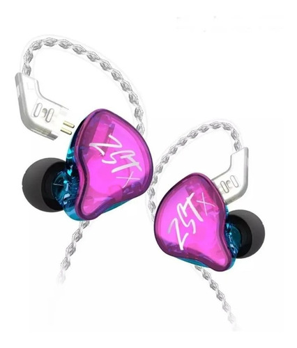 Fone De Ouvido Retorno In-ear Kz Zstx Violeta Profissional