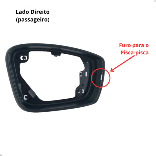 Par Moldura Retrovisor Gol G6, Fox, Voyage G6 Com Furo Pisca