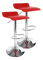 Comprar Bancos Altos Barra 2 Pzs Desayunador Para Cocina Giratorios Color Rojo