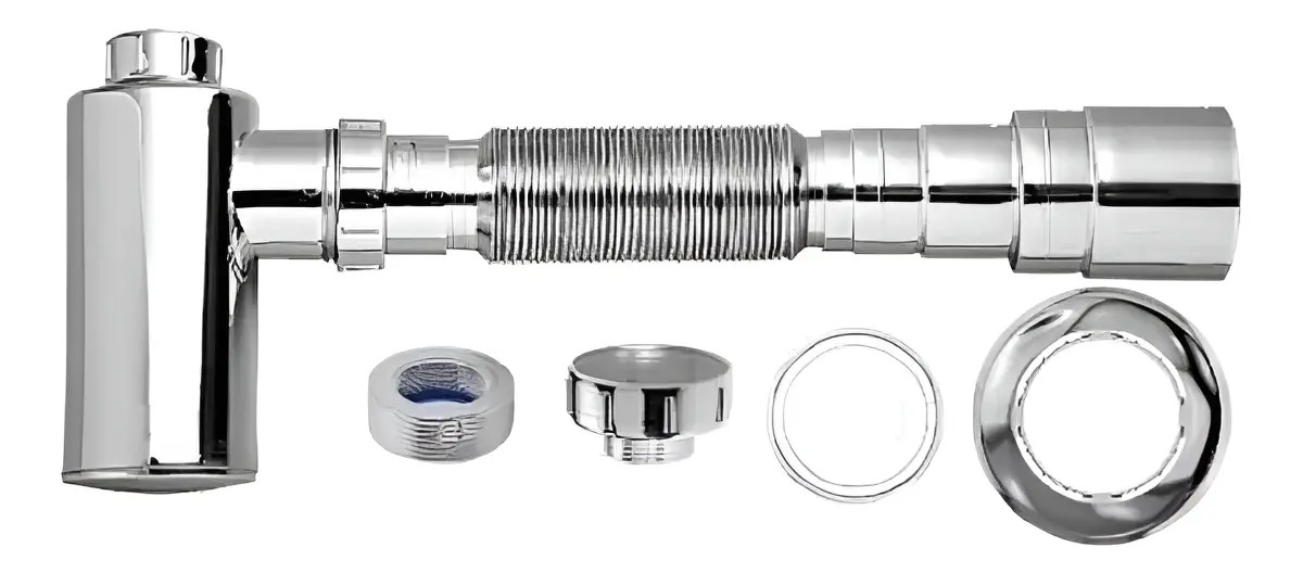 Blukit 31702 Sifão copo cromado universal pia tanque lavatório