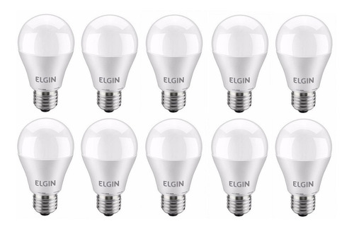 Kit 10 Lâmpadas De Led Elgin 12w 6500k Bivolt A60 110V/220V (Bivolt)