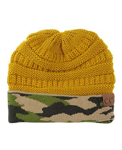 Gorro Unisex C.c Tejido Grueso De Camuflaje Suave Y Cálido