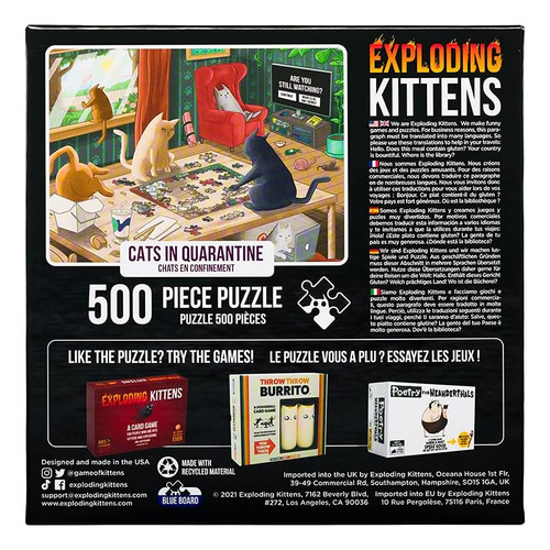 Rompecabezas Exploding Kittens De 500 Piezas - Cats In Qu...
