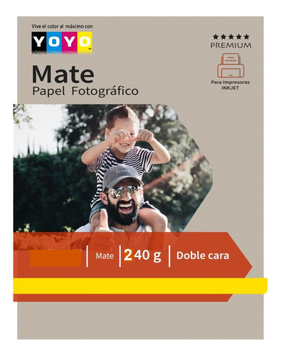 Papel Fotográfico Mate Doble Cara Tamaño Carta 240gr 50hojas