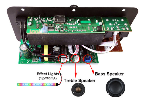 1 Placa Amplificadora De Audio Woopker D10-ii Con Led