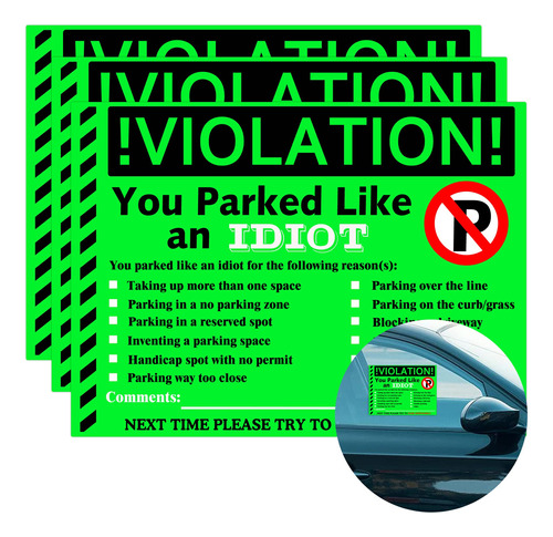 Parked Like An Idiot Business Sticker 7.5 X 5.5  Nota 50