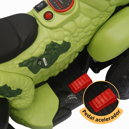Quadriciclo Elétrico Infantil 6v Dino Race Com Bluetooth, Luzes E Sons Unitoys Verde