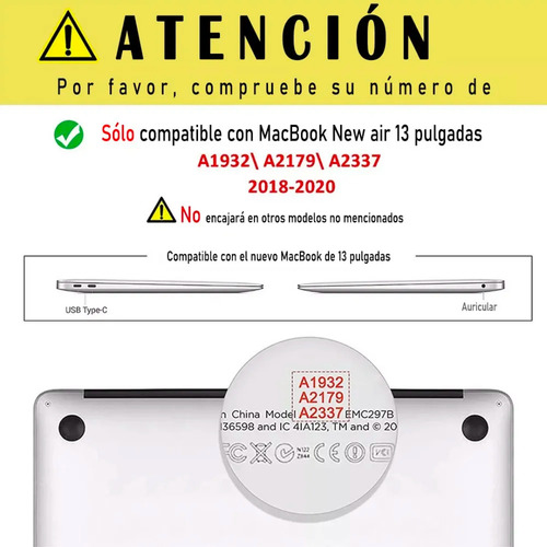 Funda Carcasa Para Macbook Air 13 A1932 / A2179 / A2337 M1