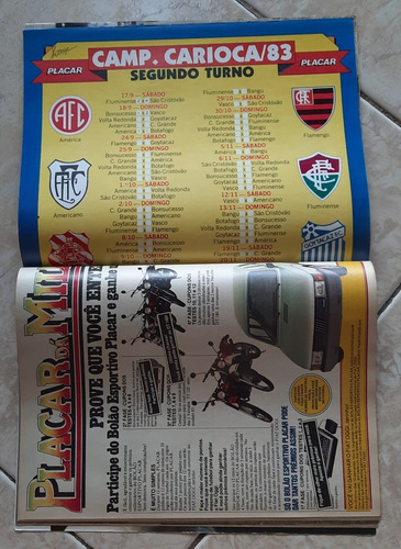 Revista Placar 695 Fluminense Campeão Guanabara 1983 Pôster (Usado)