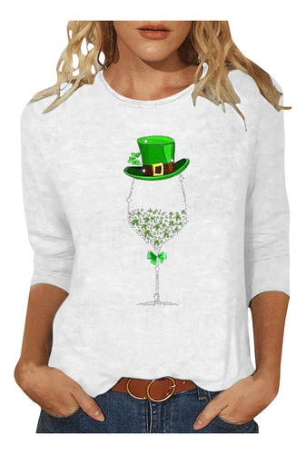 Blusa Tipo Camiseta Estampada Del Día De San Patricio Q Para