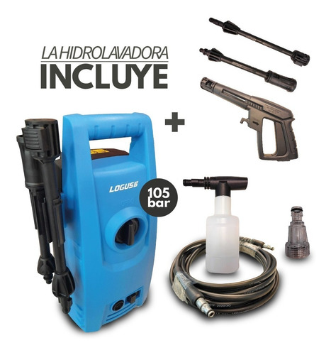 Imagen 1 de 10 de Hidrolavadora Logus 105bar Autostop+dosif P/espuma -6 Cuotas
