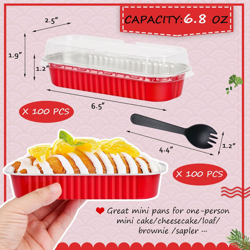 Mini Moldes Desechables Para Tartas Lnyzqus Con Tapa, Paq...