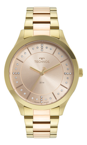 Relógio Technos Dourado Rosé Feminino Trend 2036mnh/1t