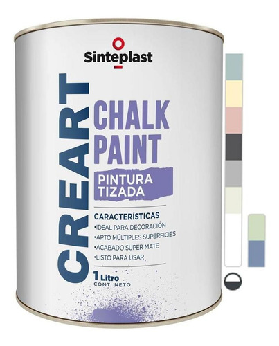 Pintura Tizada Celeste Envejecido 1l Creart Chalk Paint G P
