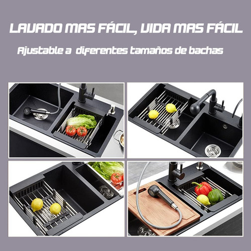 Secaplatos Escurridor Extensible Para Bacha Verduras Frutas