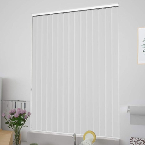 Cortina Bandas Verticales Sunscreen 150x210 Tela Traslucida Blanco/gris
