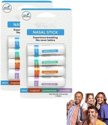 Nasal Stick, Paquete De 4 Portable Nasal Inhaler, Menthol