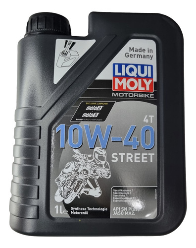 Aceite Liqui Moly 4t Sintetico 10 W 40 Street 1 Litro