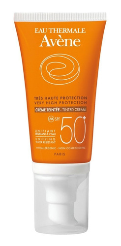Avene Protector Solar Fps50 Crema Facial Con Color Pieles Secas Sensibles
