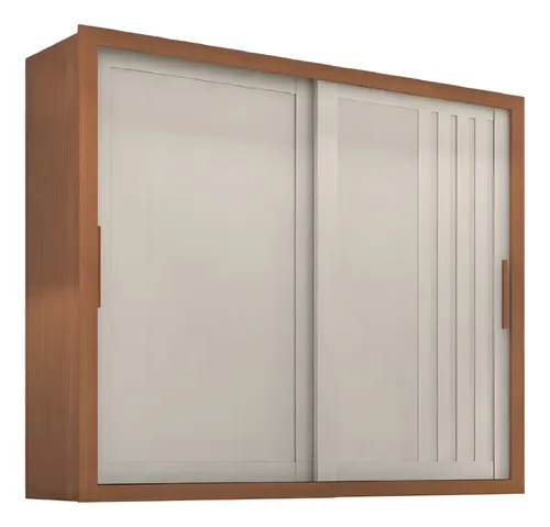 Guarda-Roupa Casal 2 Portas Corrediça 4 Gavetas MDP/MDF Areia/Madeirado