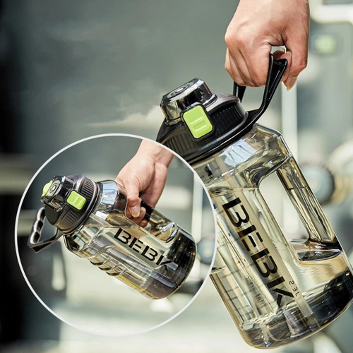 Imagen 4 de 6 de Botella De Agua Deportiva Gym Fitness + Pajita Unisex 2300ml