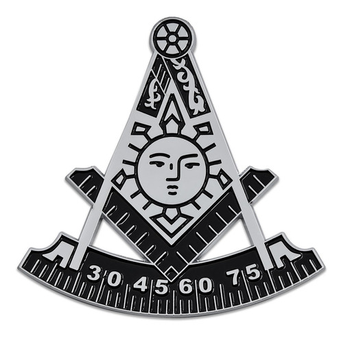 Past Master Masonic Auto Emblem [black & Silver][2 3/4'' Tal