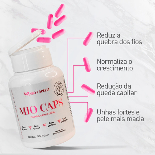 Mio Caps Vitamina Para Cabelo Pele E Unha (kit 6 Meses)