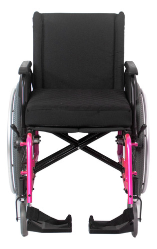 Cadeira De Rodas Avd Alumínio Pés Fixos 48cm Rosa Ortobras