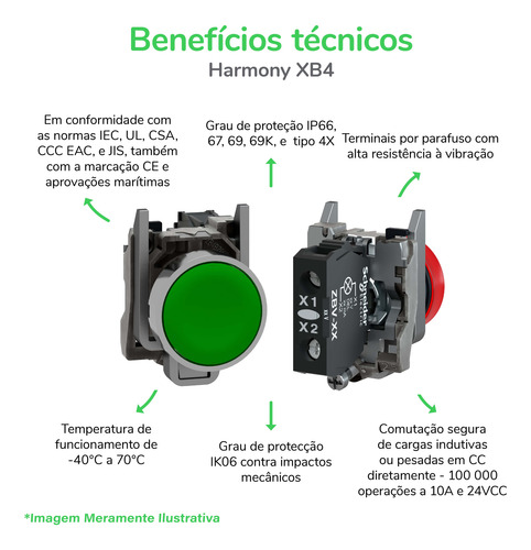 Botão Comutador Montado 1na 22mm Verde Xb5aa31 - Schneider