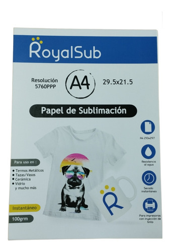 Resma De Papel Para Sublimar, Royalsub, Sublimación, Tienda 