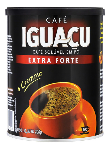Café instantâneo  Iguaçu Solúvel em pó extraforte sem glúten lata 200 g
