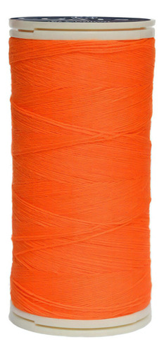 Caja 12 Pzas Hilo Coats Poliéster Liso 3 Cabos Fibra Corta Color T6980-2014 Naranja Fosforescente