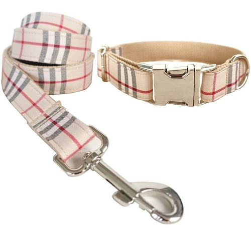 Rantow Adjustable Nylon Pet Dog Collar, Classic Beige Escoc 